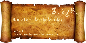 Baszler Üdvöske névjegykártya